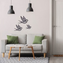 S/3 adorno pared pajaros 