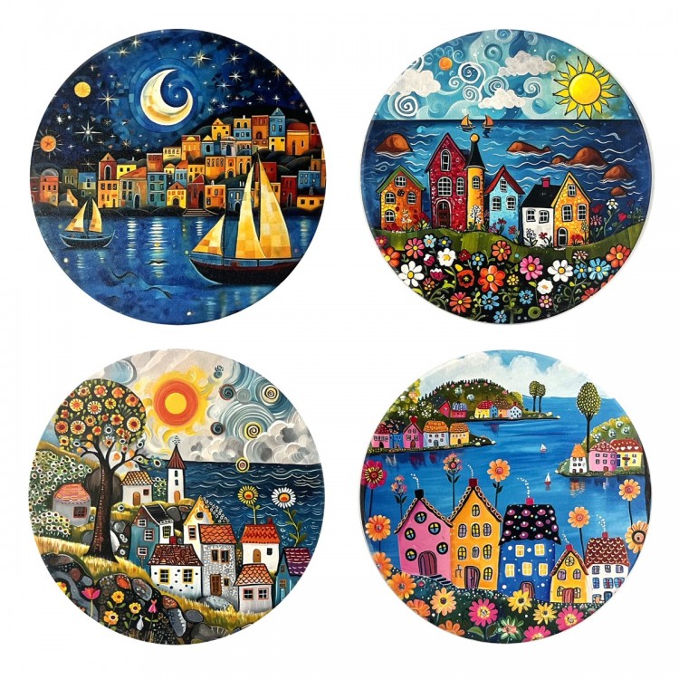 Posavasos casitas 4 dif.