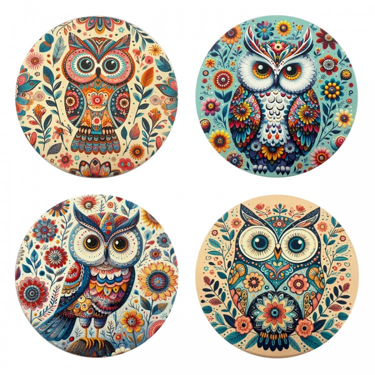 Posavasos buho 4 dif.