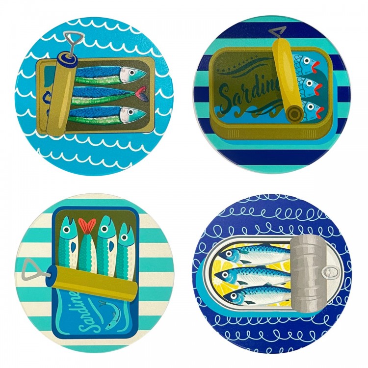 Posavasos sardinas 4 dif.