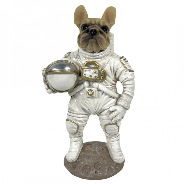 Perro bulldog astronauta