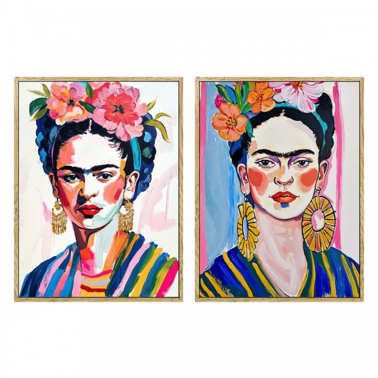 Cuadro mujer flores 30x40cm 2 dif.