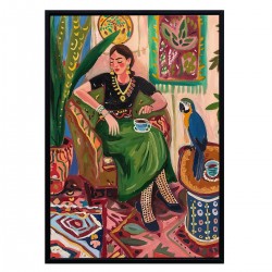Cuadro mujer y tigre 24x34cm 2 dif.