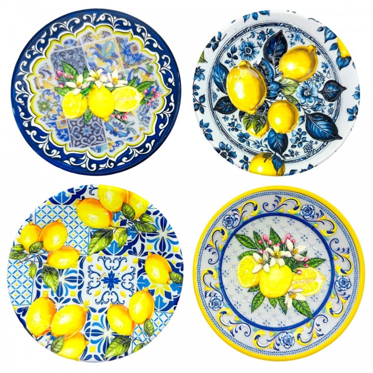 Adorno pared plato limones med. 4 dif.
