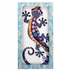 Adorno pared lagarto gra.