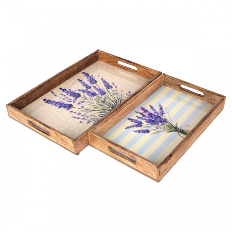 S/2 bandejas lavanda