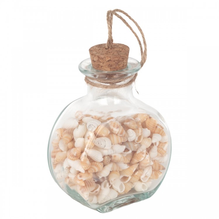 Botella de conchas