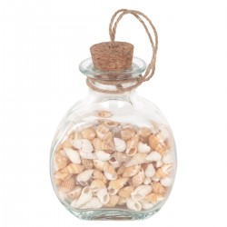 Botella de conchas