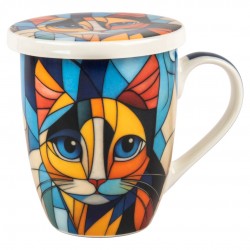 Mug y filtro gato c/caja regalo