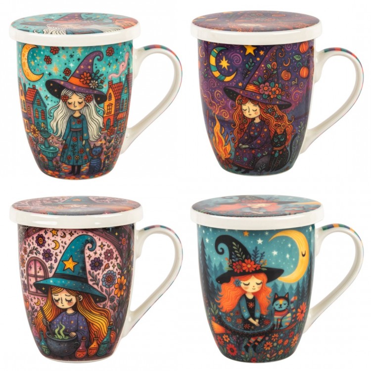 Mug y filtro bruja c/caja regalo