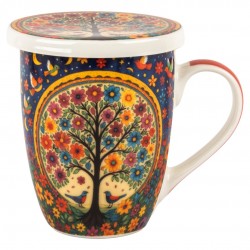 Mug y filtro arbol vida c/caja regalo