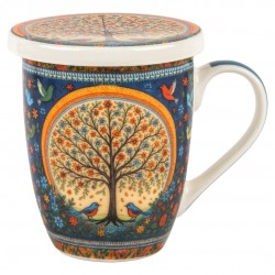 Mug y filtro arbol vida c/caja regalo