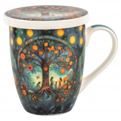 Mug y filtro arbol vida c/caja regalo