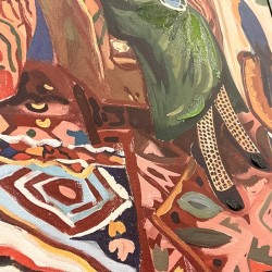 Cuadro mujer y tigre 24x34cm 2 dif.