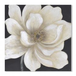 Cuadro flor blanca fondo oscuro 